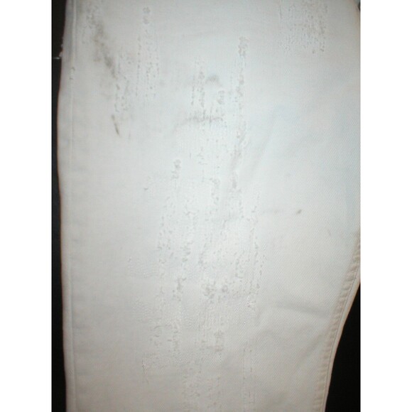New NWT Womens 28 Designer Helmut Lang Italy Jeans White Skinny Destroyed Ripped - Picture 3 of 12
